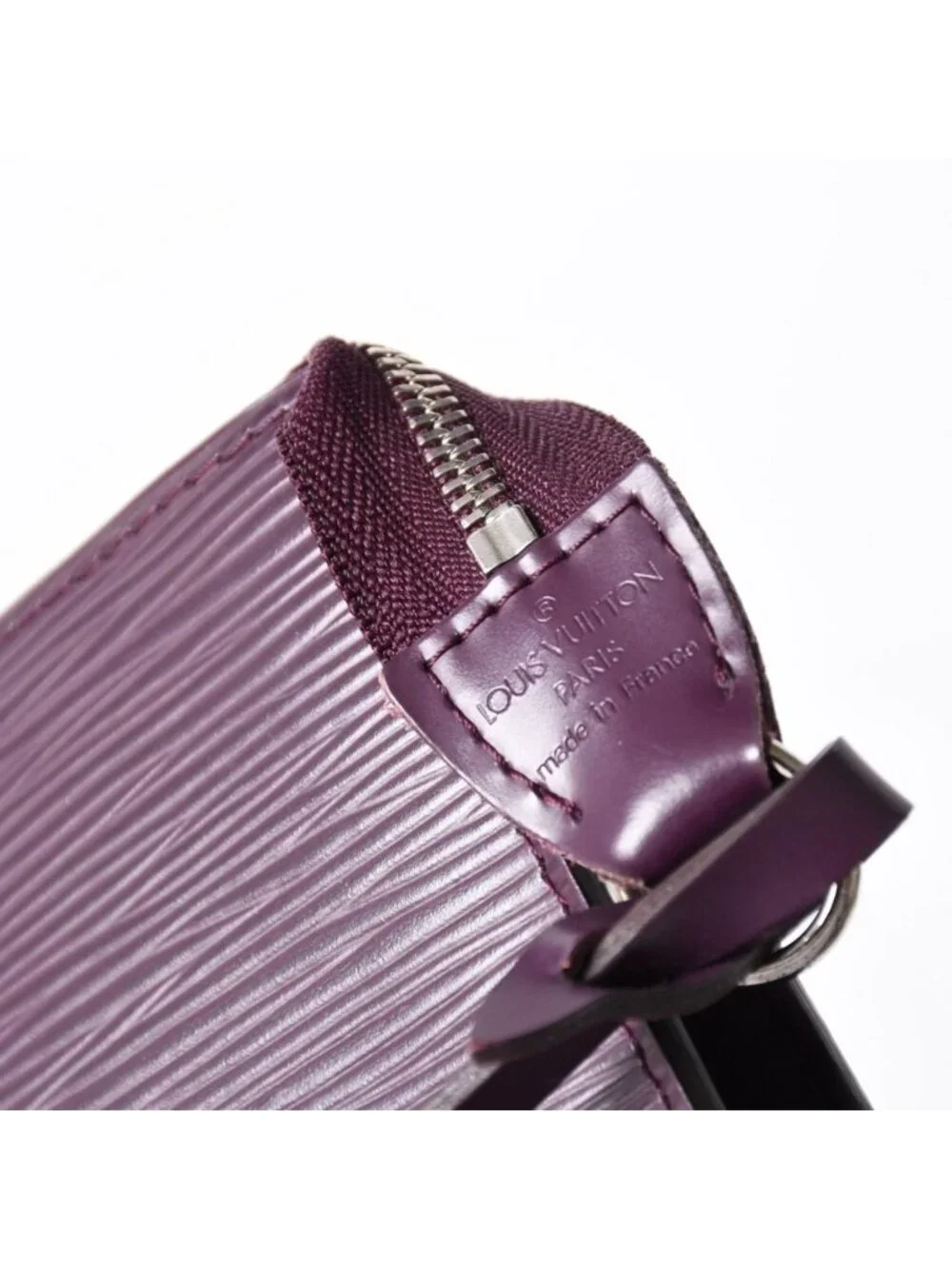 Louis Vuitton Pochette Accessoires Pouch Epi Purple Silver